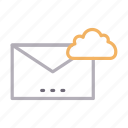 cloud, email, envelope, inbox, message