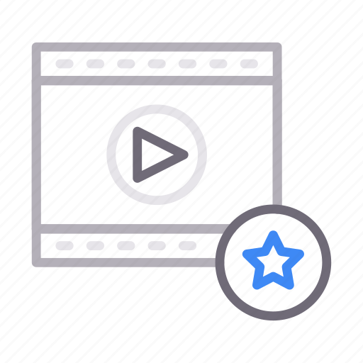 Favorite, filmstrip, play, starred, video icon - Download on Iconfinder