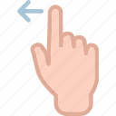 arrow, gesture, hand, left, swipe