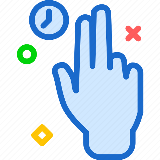 Hand, interaction, time, touch, touchshold, twofinger icon - Download on Iconfinder
