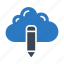cloud, database, edit, server, storage 