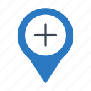 add, gps, location, map, pin