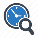 clock, glass, magnifier, search, time