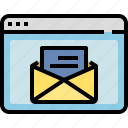 browser, email, envelope, interface, message, website, window