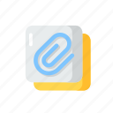 attachment, mail, button, document, file