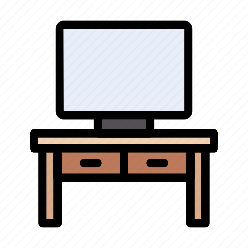 Furniture, interior, lcd, screen, table icon - Download on Iconfinder