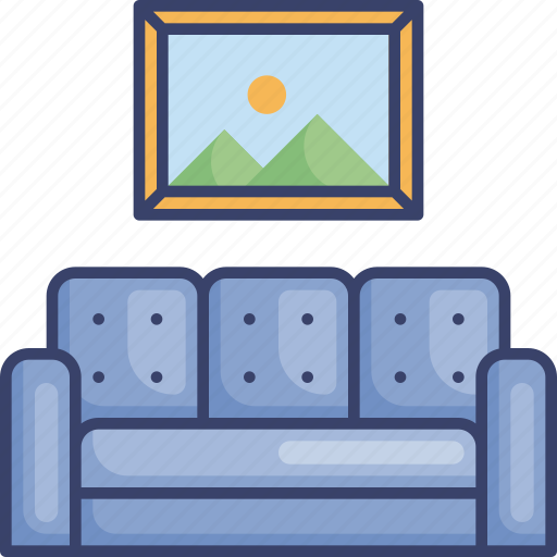 Couch, decor, frame, furnishing, furniture, interior, seat icon - Download on Iconfinder