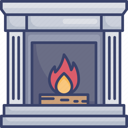 Fire, fireplace, frame, furnishing, furniture, interior, livingroom icon - Download on Iconfinder