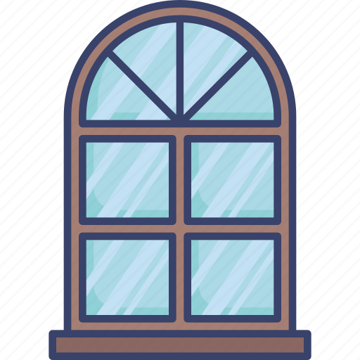 Estate, furnishing, interior, property, real, rounded, window icon - Download on Iconfinder