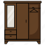 cupboard, mirror, drawers, furniture, cabinet, hanger, closet 