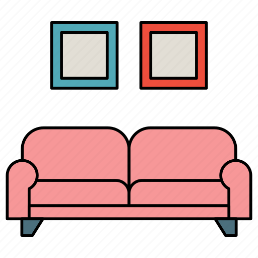 Double, sofa, furniture, picture, frame icon - Download on Iconfinder