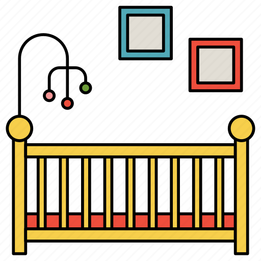 Baby cradle, wall picture, bassinet, infant bed, crib mobile, musical icon - Download on Iconfinder