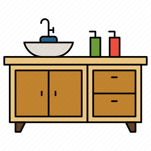 Table, drawers, handles, washbasin, furniture icon - Download on Iconfinder