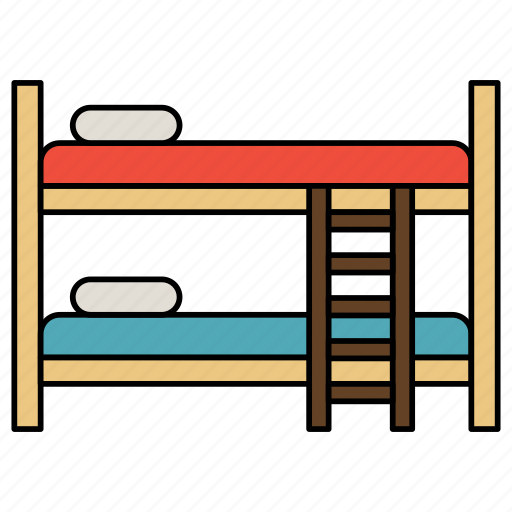 Bunkbed, funiture, rest, sleep, pillow, stairs, double bed icon - Download on Iconfinder