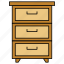 drawers, cabinets, handles, furniture, table, bedside 