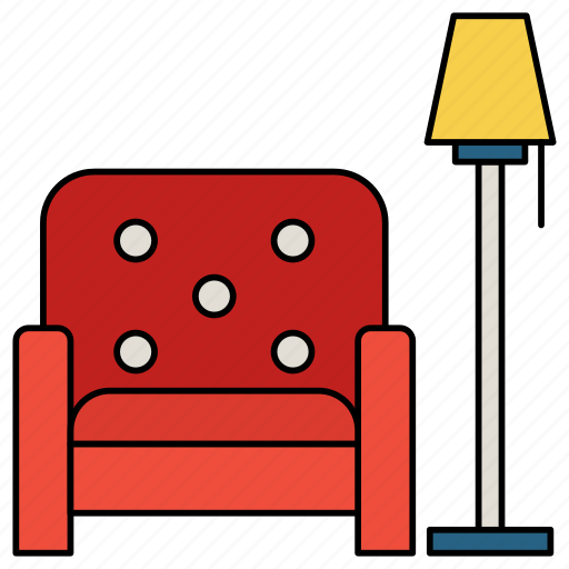 Sofa, seat, lamp, bulb, furniture, electric, standing icon - Download on Iconfinder