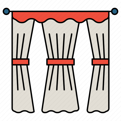 Curtains, hanging, tie backs, drapers, curtain rod icon - Download on Iconfinder