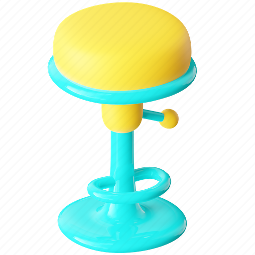 Bar stool, bar-chair, chair, stool, bar, seat, drink 3D illustration - Download on Iconfinder