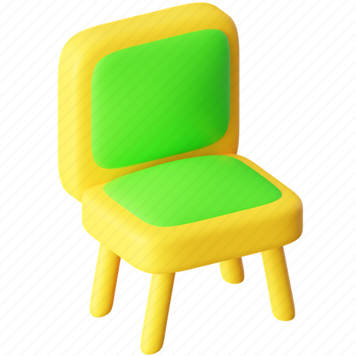 Armless chair, soft-chair, chair, seat, dining-furniture, soft, furniture 3D illustration - Download on Iconfinder
