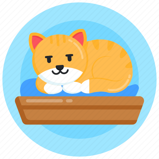Cat furniture, cat bed, cat resting, pet bed, cat casket bed icon - Download on Iconfinder