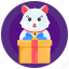 gift box, cat gift, cat surprise, pet gift, animal gift 