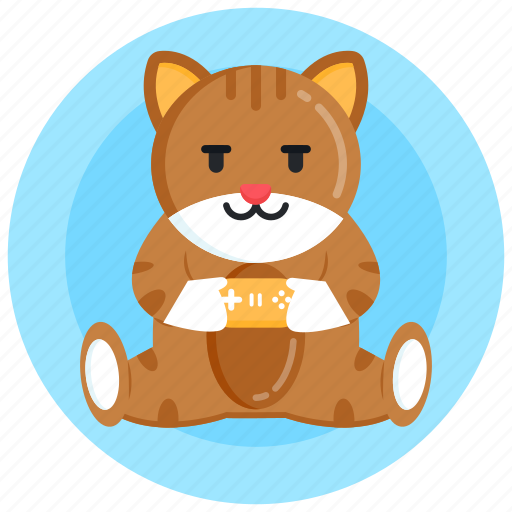 Cat gamepad, cat gaming, cat playing game, pet playing game, kitten icon - Download on Iconfinder
