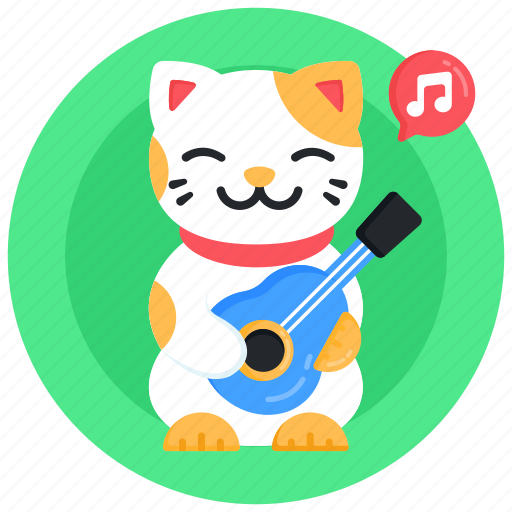Cat guitar, cat music, cat playing instrument, guitar music, musical instrument icon - Download on Iconfinder