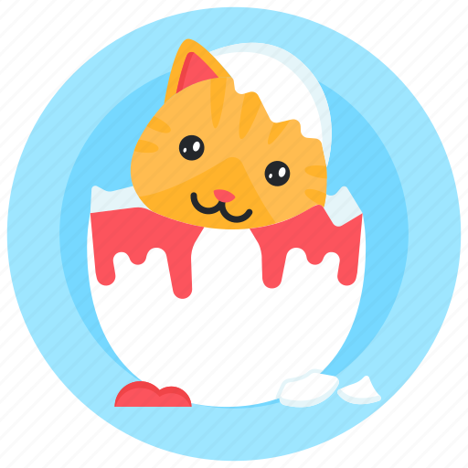 Cat egg, cat hatch egg, egg hatching, pet egg hatch, kitten egg icon - Download on Iconfinder