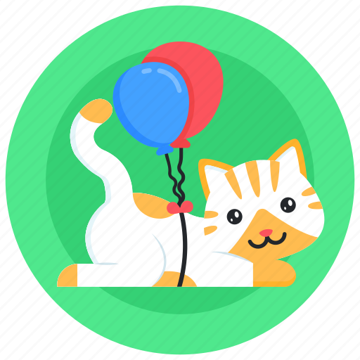 Cat balloons, kitten balloons, pet balloons, pet, domestic cat icon - Download on Iconfinder