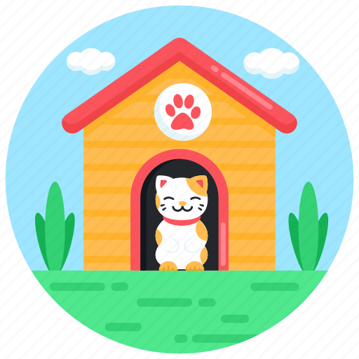 Cat home, cat house, cat residence, pet house, shelter icon - Download on Iconfinder