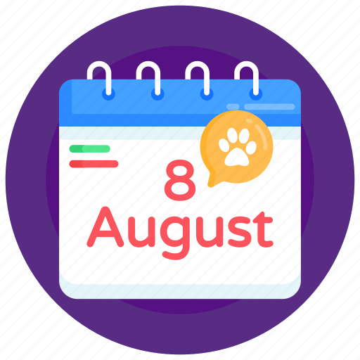 Cat day calendar, cat day date, almanac, agenda, reminder icon - Download on Iconfinder