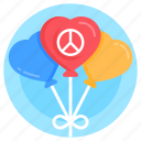 helium balloons, peace balloons, peace decorations, peace celebrations, balloons