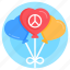 helium balloons, peace balloons, peace decorations, peace celebrations, balloons 