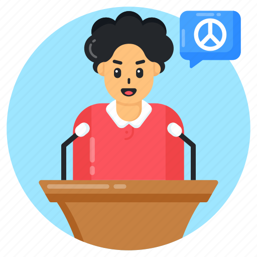 Peace lecture, peace speech, oration, sermon, speech icon - Download on Iconfinder
