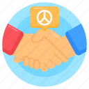 peace agreement, peace contract, peace deal, peaceful handshake, handclasp