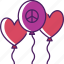 balloons, celebration, party, decoration, peace sign, heart, love 