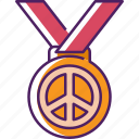 medal, award, peace, peace sign, prize, pacifism, peace symbol