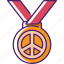 medal, award, peace, peace sign, prize, pacifism, peace symbol 