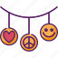 decorations, peace day, peace sign, decoration, smiley, heart, love 