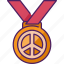 medal, award, peace, peace sign, prize, pacifism, peace symbol 