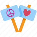 banner, poster, business, board, peace, love, heart