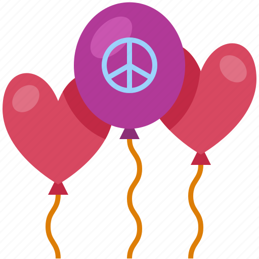Balloons, celebration, party, decoration, peace sign, heart, love icon - Download on Iconfinder