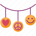 decorations, peace day, peace sign, decoration, smiley, heart, love