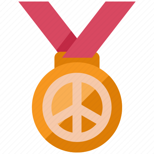 Medal, award, peace, peace sign, prize, pacifism, peace symbol icon - Download on Iconfinder