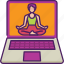 laptop, computer, technology, online, yoga, meditation, mobile 