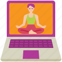 laptop, computer, technology, online, yoga, meditation, mobile