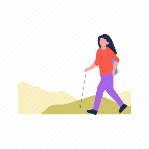 Hiking, travel, vacation, women, day icon - Download on Iconfinder