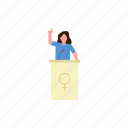 podium, speech, female, women, day