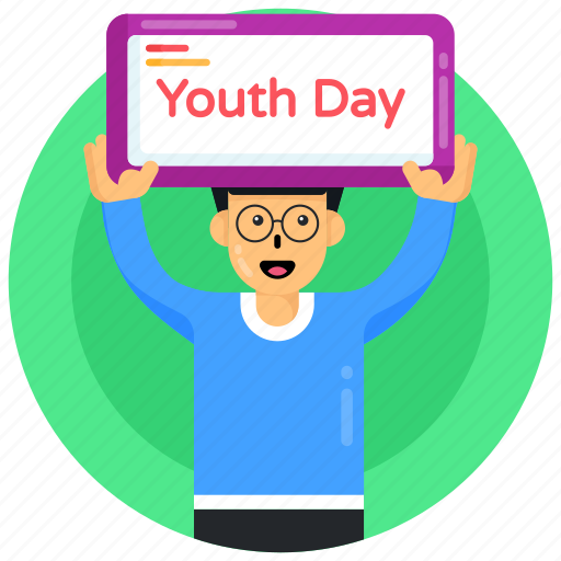 Youth day poster, youth day banner, youth day celebrations, man, avatar icon - Download on Iconfinder