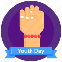 youth power, youth day, volunteer, youth spirit, fist